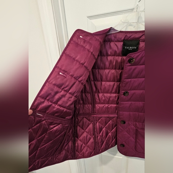 NWOT Talbots Women's Petite Plum Puffer Jacket--Medium - Picture 7 of 9